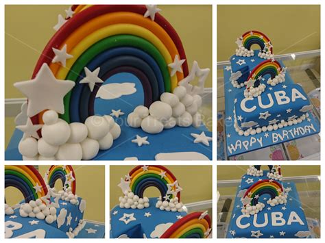 Number 1 Rainbow Stars Cake - Your Treats Bakery