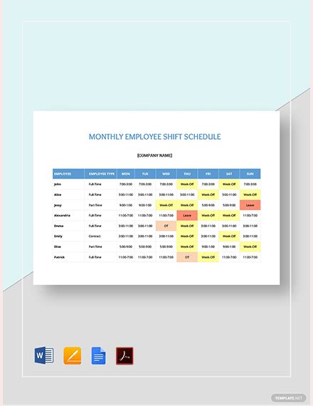 19+ Monthly Schedule Templates - Free Downloads | Template.net