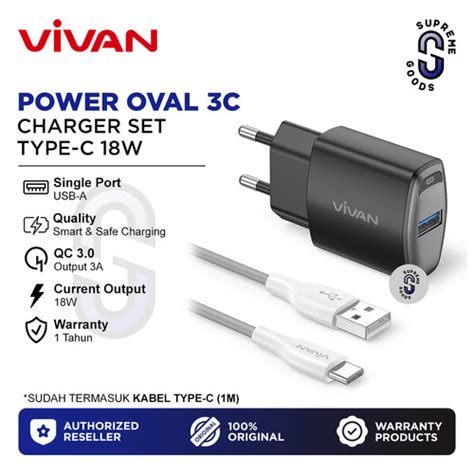 Jual Vivan Adaptor Set Charger W Kabel Type C Fast Charging Power