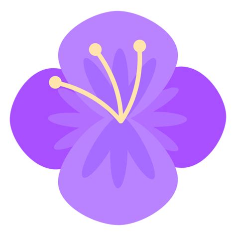 Design Png E Svg De Quatro Pétalas De Flores Roxas Planas Para Camisetas