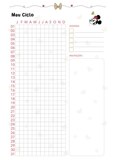 Meu Ciclo Planner Minnie Fazendo A Nossa Festa