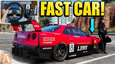 Fastest Nissan Gtr R34 Widebody Car Meet Fivem Code 9 4 W Logitech G27 Wheel Cam 7