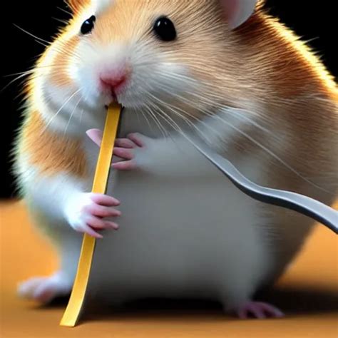 A Hamster Holding A Bow Photorealistic Unreal Engine Stable