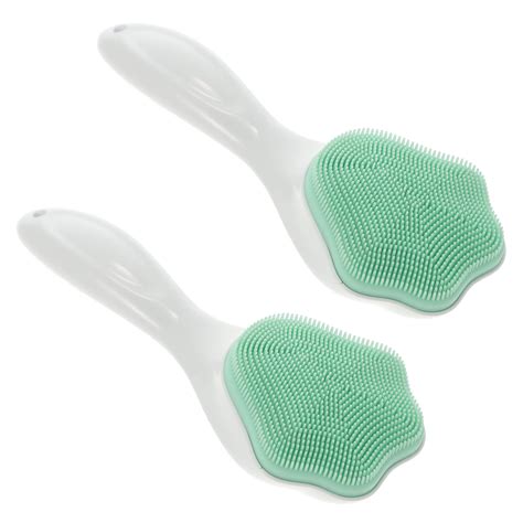 2pcs Claw Shape Face Washing Long Handle Silicone Scrubbers Manual Facial Brush Cleaning Tools