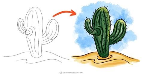 How To Draw A Cactus With A Face : For desert scenes or just for fun ...