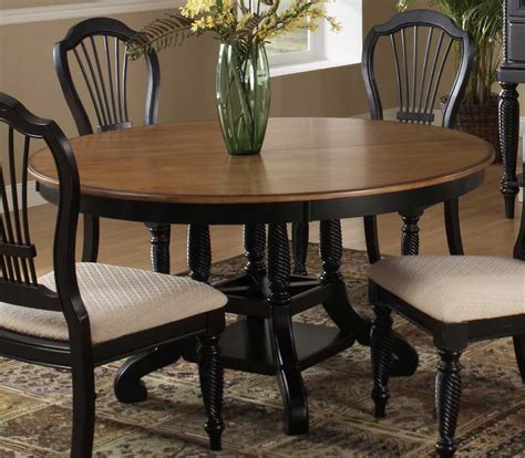 Hillsdale Wilshire Round Oval Dining Table Rubbed Black 4509 816 817