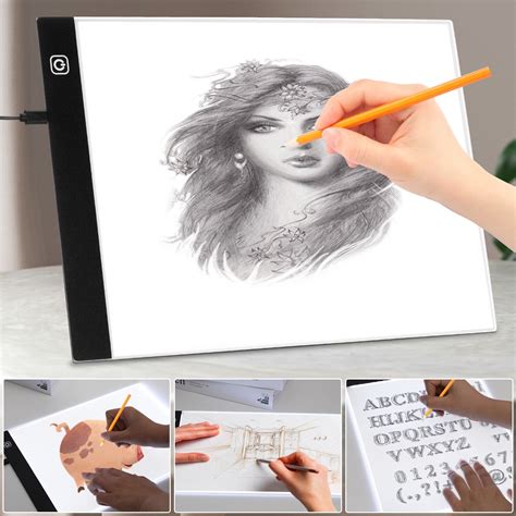 A A A Led Light Box Drawing Pad Tracing Board With Usb Charge Cable