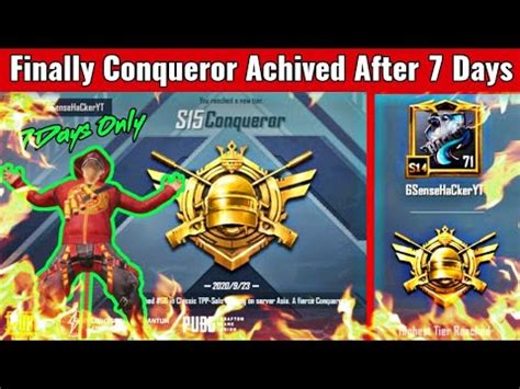 Day Solo Tpp Conqueror Done Gold To Conqueror In Days Youtube