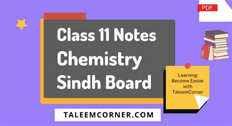 Chemistry Notes Sindh Board Taleem Corner