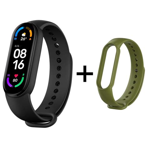 Xiaomi Mi Band 6 Smart Bracelet Black + Green Strap