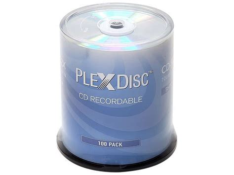 PlexDisc 700MB 52X CD R Shiny Silver Top 100 Packs Spindle Disc Model