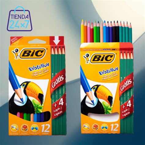 Lápices de colores Bic Evoltuion X 12 Colores 4 Grafitos