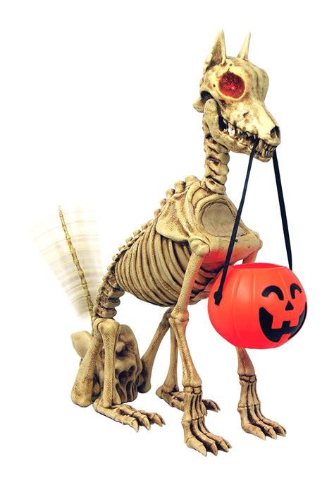 Skeleton Dog With Animatronic Wagging Tail Prop Decoration