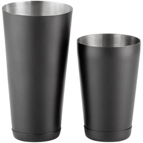 Acopa Oz Oz Matte Black Piece Boston Shaker Set