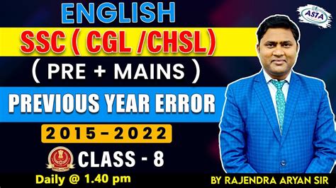 English Ssc Cgl Chsl Pre Mains Previous Year Error Class By