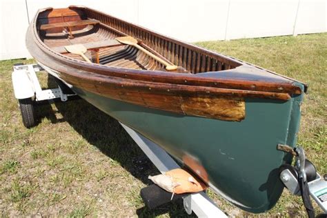 Old Town Square Stern Canoe Rare Wood Canvas Model Wit