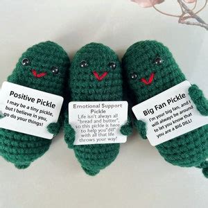 Emotional Support Pickle Handmade Crochet Pickle Positive Etsy