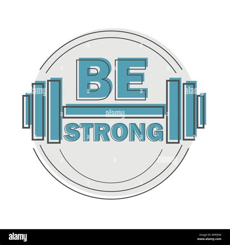 Be Strong Gym Workout Motivation Quote Stamp Vector Design Element