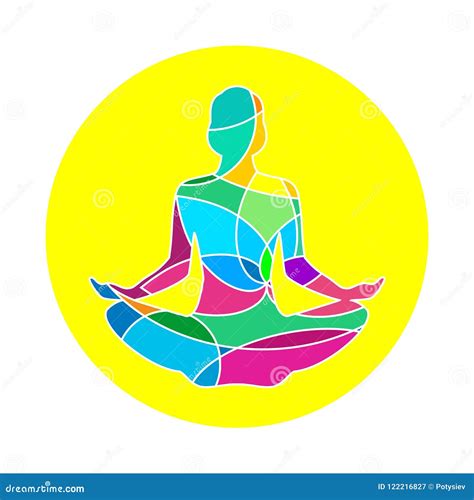 Icono De La Actitud De La Yoga De Lotus Extracto Del Vector Ilustración