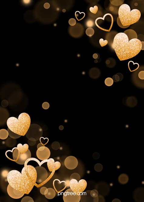 Golden Glitter Love Heart Black Background Wallpaper Image For Free ...