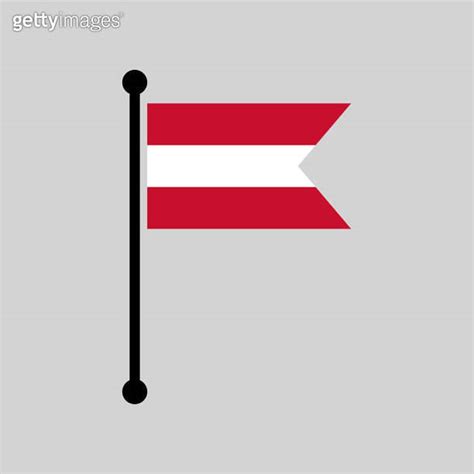 Austria Flagpole Austrian Flag Map Pointer Layout Vector Illustration