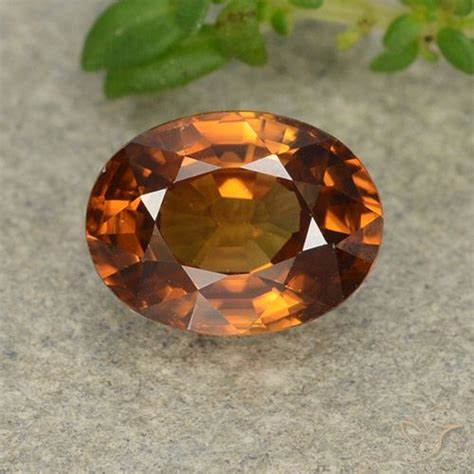 2 Carat Orange Zircon Gemstone Oval Loose Zircon From Tanzania