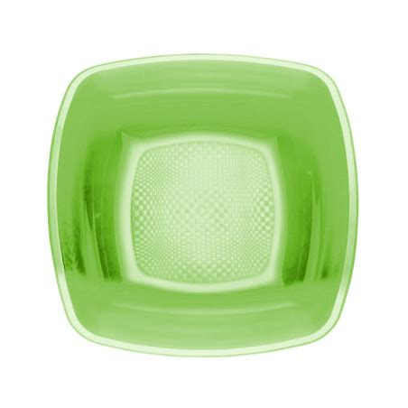 Assiette Plastique R Utilisable Creuse Vert Citron Pp Mm Ut S