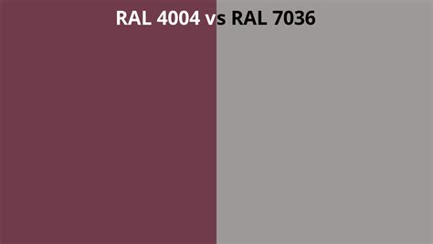 RAL 4004 Vs 7036 RAL Colour Chart UK