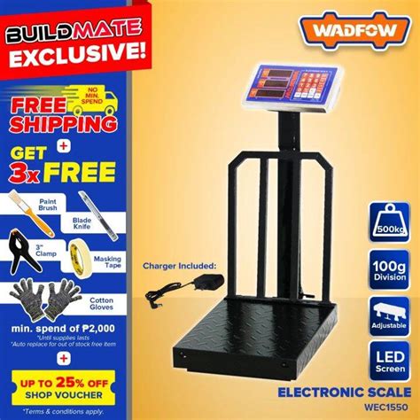 BUILDMATE Wadfow Electronic Scale 300KG 500KG Rechargeable Digital