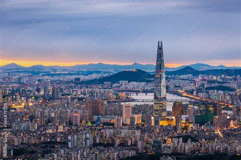 Seoul City Skyline And Downtown And Skyscraper At Night Is The Best