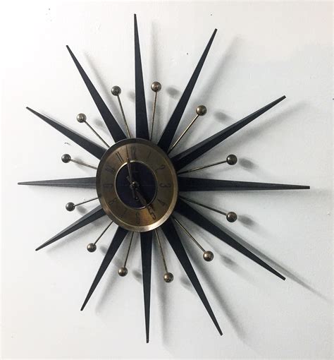 Mid century wall clock #midcenturymodern | Mid century wall clock, Wall ...