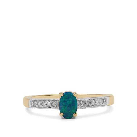 Crystal Opal On Ironstone Diamond In 9K Gold Ring Gemporia