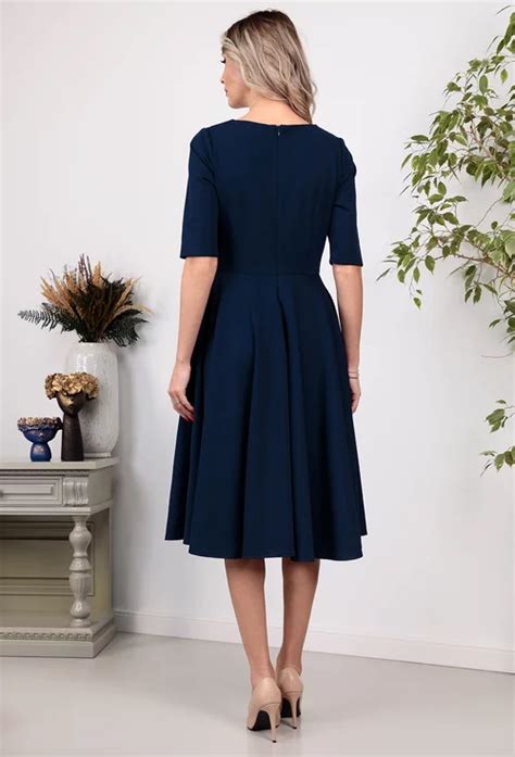 Rochie Bleumarin In Clos Cu Buzunare Dasha Ro