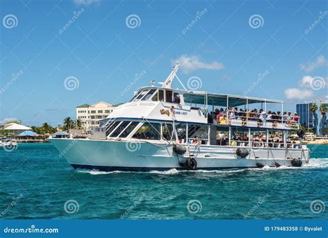 Tender Ship Carib Lady George Town Bay Grand Cayman Island Editorial