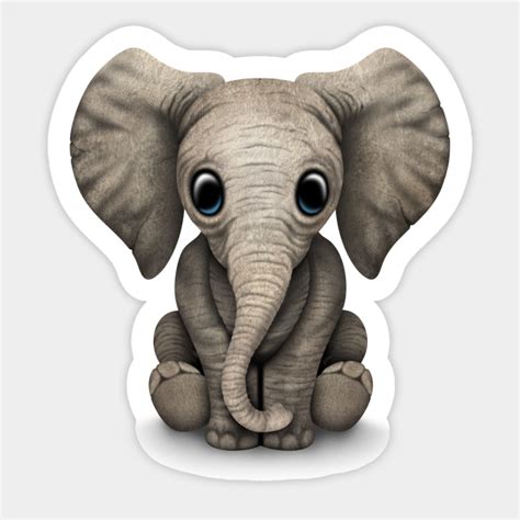 Cute Baby Elephant Calf Cute Baby Elephant Sticker TeePublic