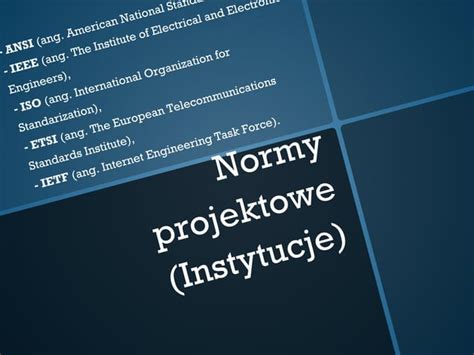 Normy Budowy Lokalnych Sieci Komputerowych Ppt