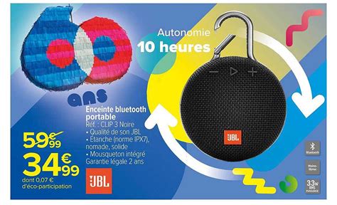 Promo Enceinte Bluetooth Portable Jbl Chez Carrefour ICatalogue Fr