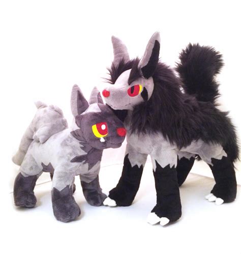 Poochyena Plush and Mightyena Plush by shuufly on DeviantArt