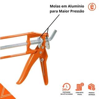 Pistola aplicador de silicone profissional aberto em aço 9 Polegadas