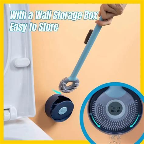 Silicone Toilet Brush Free Punching Bathroom Cleaning With Crevice Wall