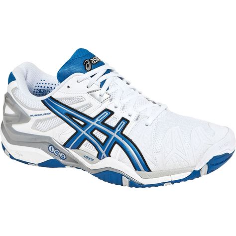 Asics Gel Resolution 5 Men's Tennis Shoes White/blue/lightning