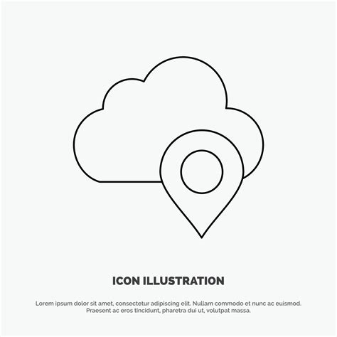 Cloud Map Pin Marker Line Icon Vector 19099534 Vector Art at Vecteezy