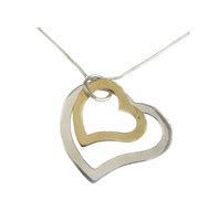 Sterling Silver And Gold Plate Hearts Pendant Without Chain Cavendish