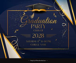 High school graduation party backdrop template modern dynamic vectors ...