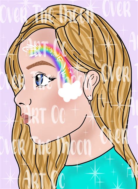 Female Girl Side Profile Template - Etsy