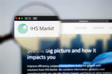 IHS Company Website Homepage. Close Up of IHS Markit Logo Editorial ...