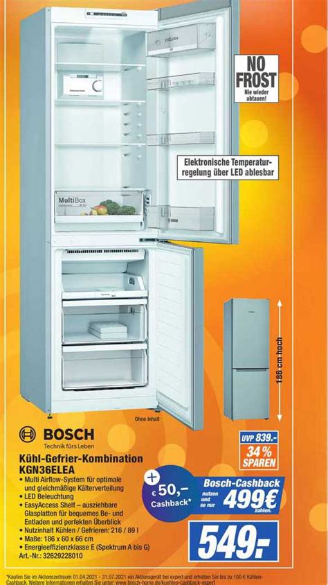 Bosch Kühl Gefrierkombination Kgn36elea Angebot bei Expert Technomarkt