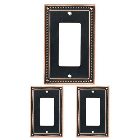 Switchplates Ii Collection Classic Beaded Single Gfirocker 3 Pack In Bronze With Copper