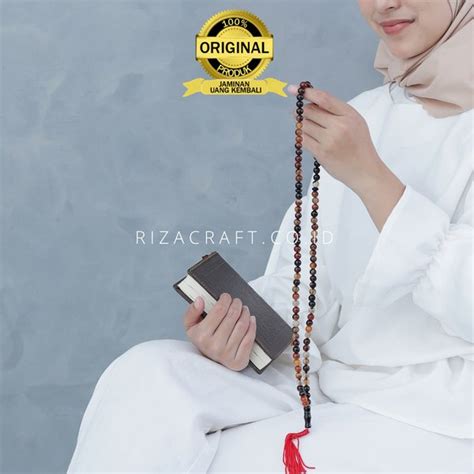 Jual Tasbih Batu Akik Yaman Sulaiman DIJAMIN ASLI Merah Madu 99 Butir