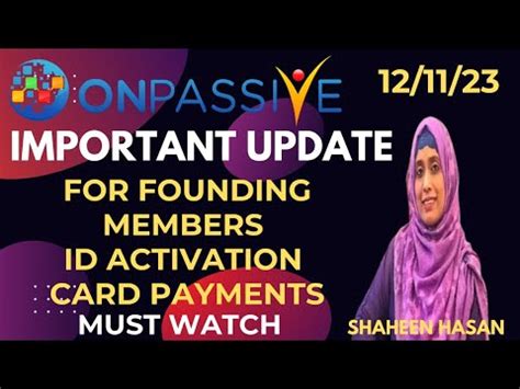 Onpassive Important Update For Founding Members Shaheenhasan